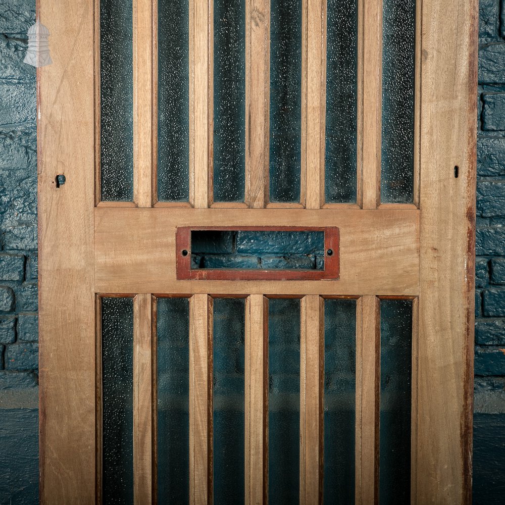 Glazed Hardwood Door – Arched 12-Panel Design, Textured Glass