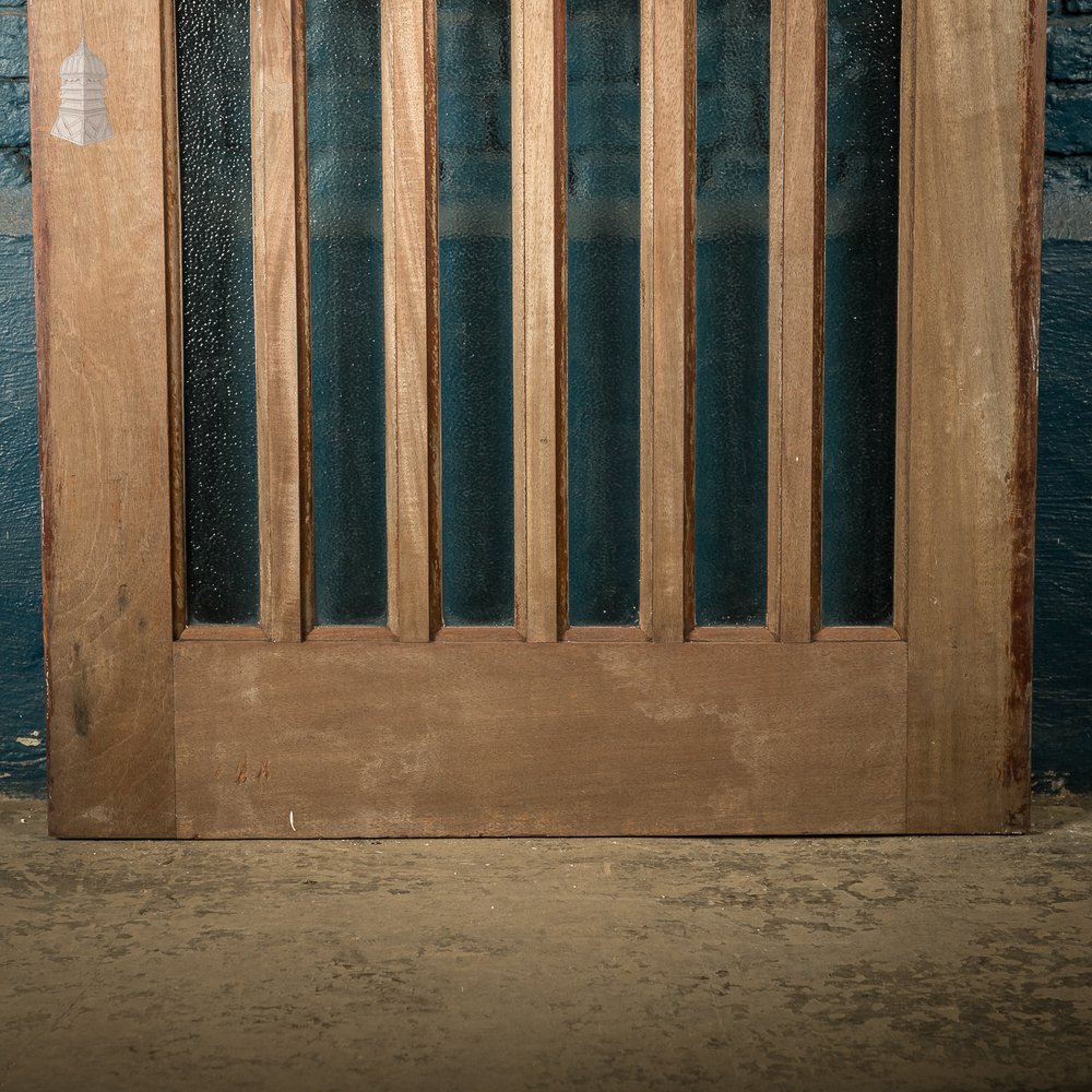 Glazed Hardwood Door – Arched 12-Panel Design, Textured Glass