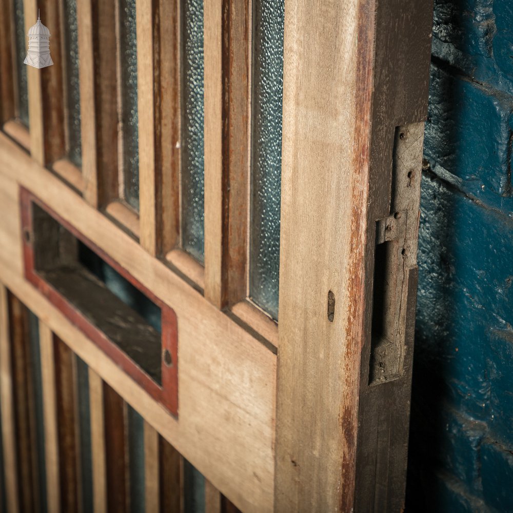Glazed Hardwood Door – Arched 12-Panel Design, Textured Glass