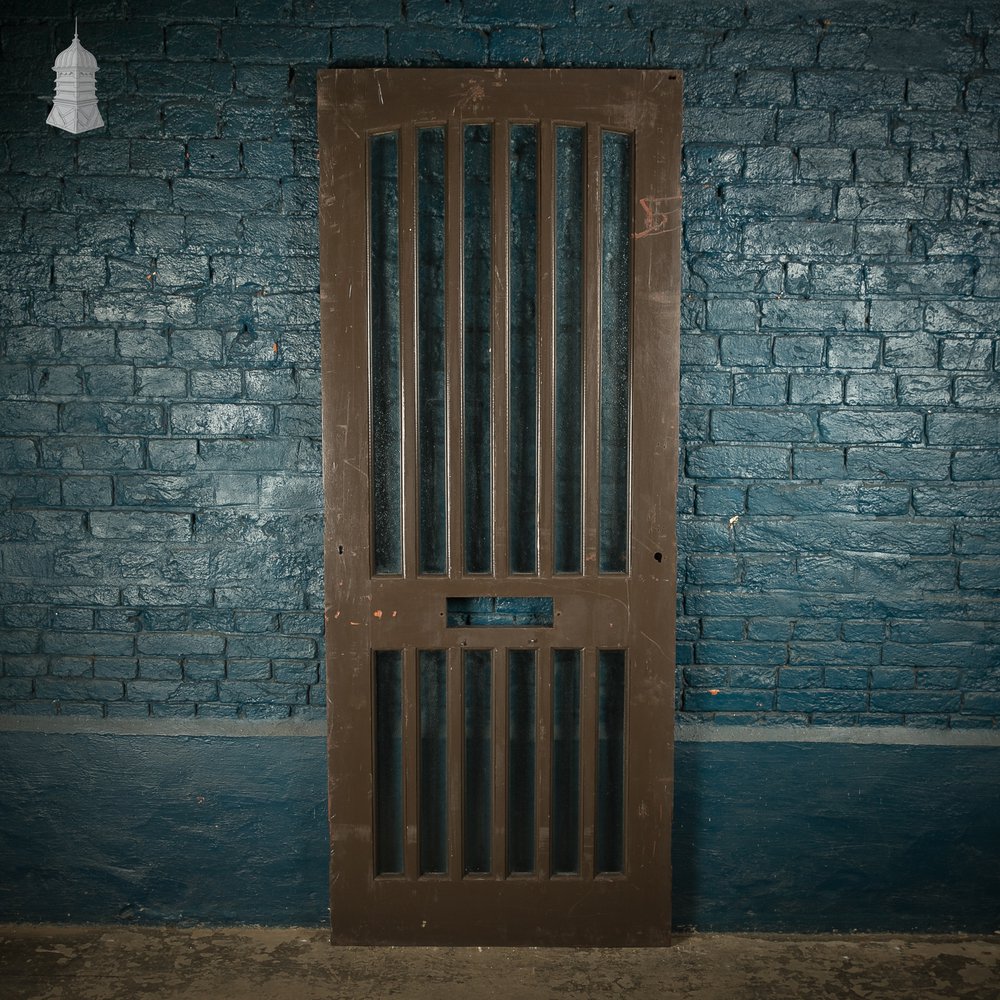 Glazed Hardwood Door – Arched 12-Panel Design, Textured Glass