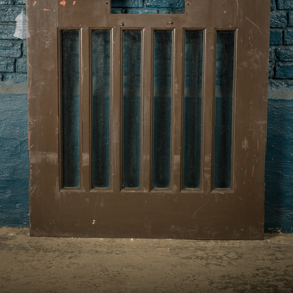 Glazed Hardwood Door – Arched 12-Panel Design, Textured Glass