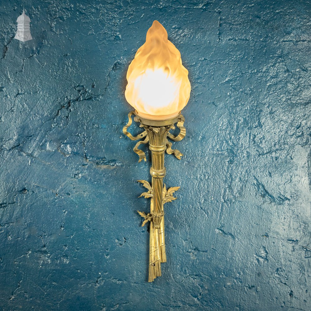 Neoclassical Wall Sconce, Ceremonial Torch Design Lamp