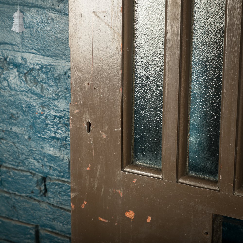 Glazed Hardwood Door – Arched 12-Panel Design, Textured Glass