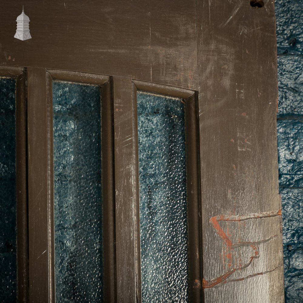 Glazed Hardwood Door – Arched 12-Panel Design, Textured Glass
