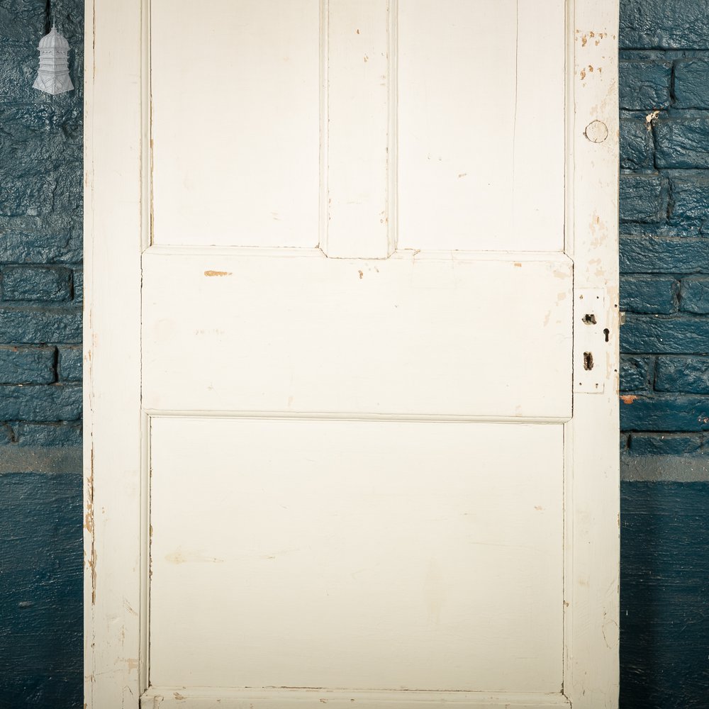 Moulded 4-panel Door, Distressed White Painted Finish