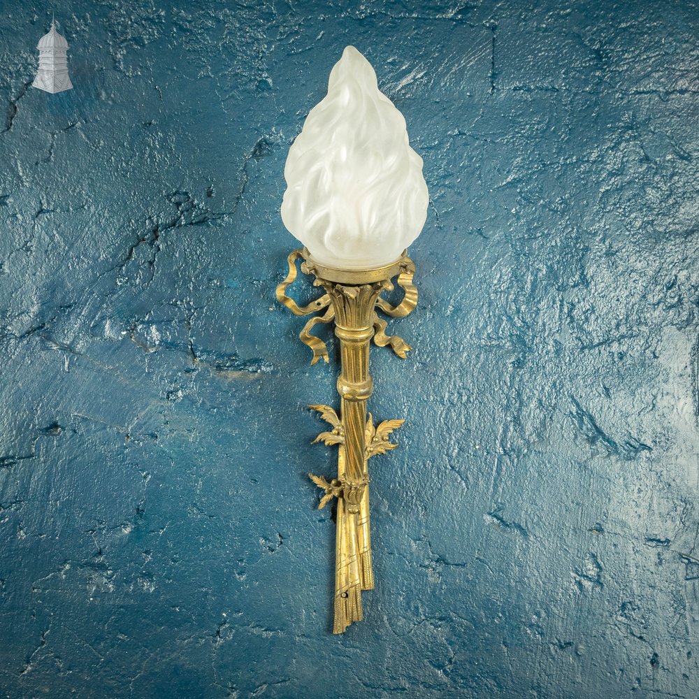 Neoclassical Wall Sconce, Ceremonial Torch Design Lamp