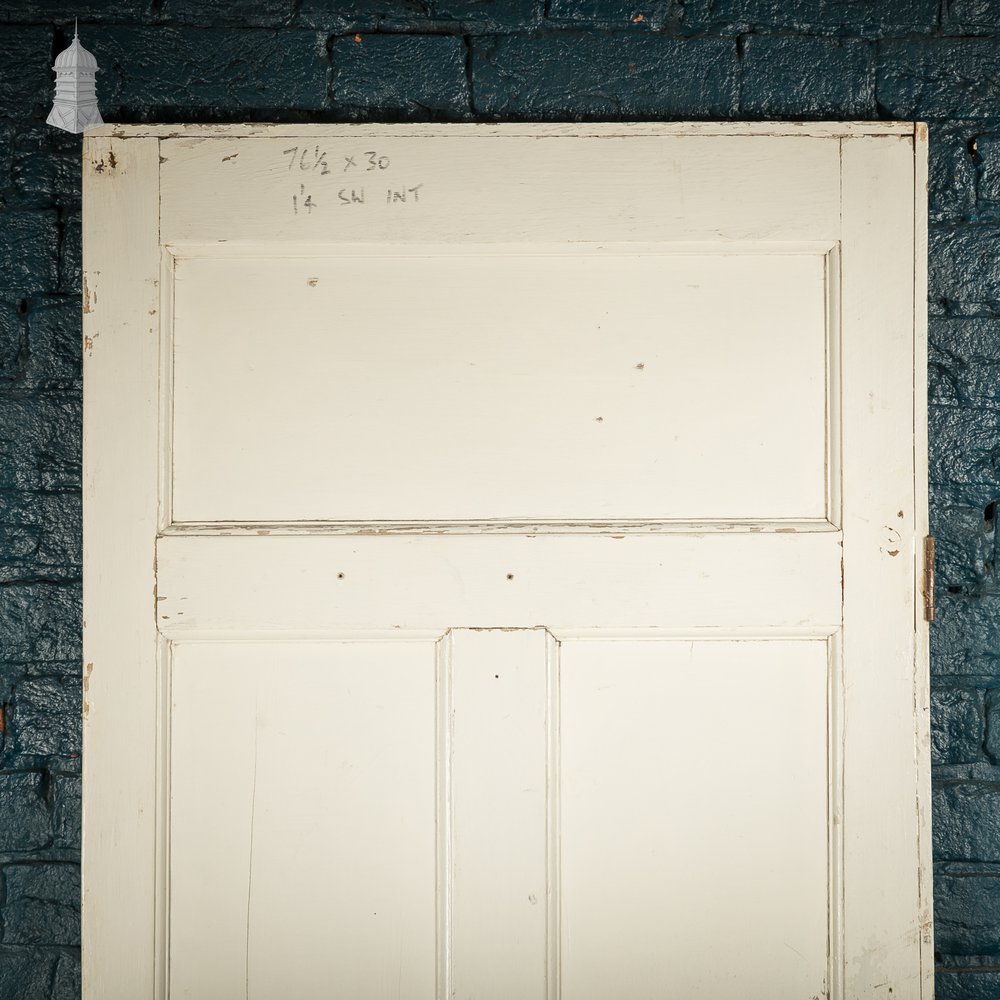 Moulded 4-panel Door, Distressed White Painted Finish