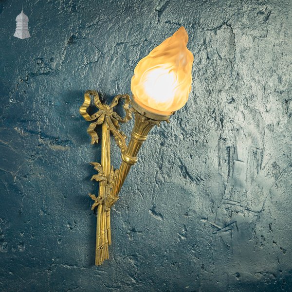 Neoclassical Wall Sconce, Ceremonial Torch Design Lamp