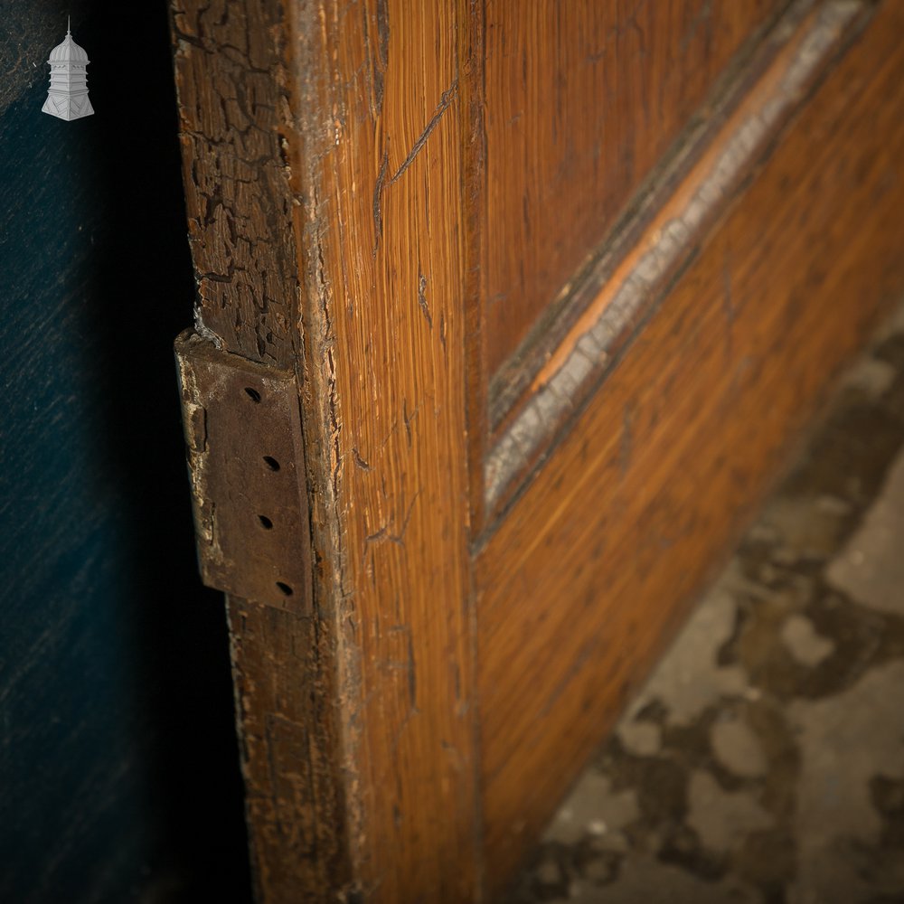 Pitch Pine 6-Panel Door, Distressed White Paint and Faux Woodgrain