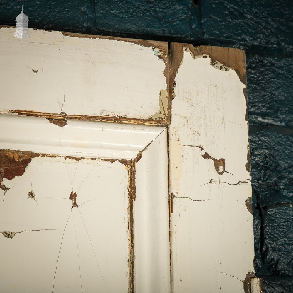 Pitch Pine 6-Panel Door, Distressed White Paint and Faux Woodgrain