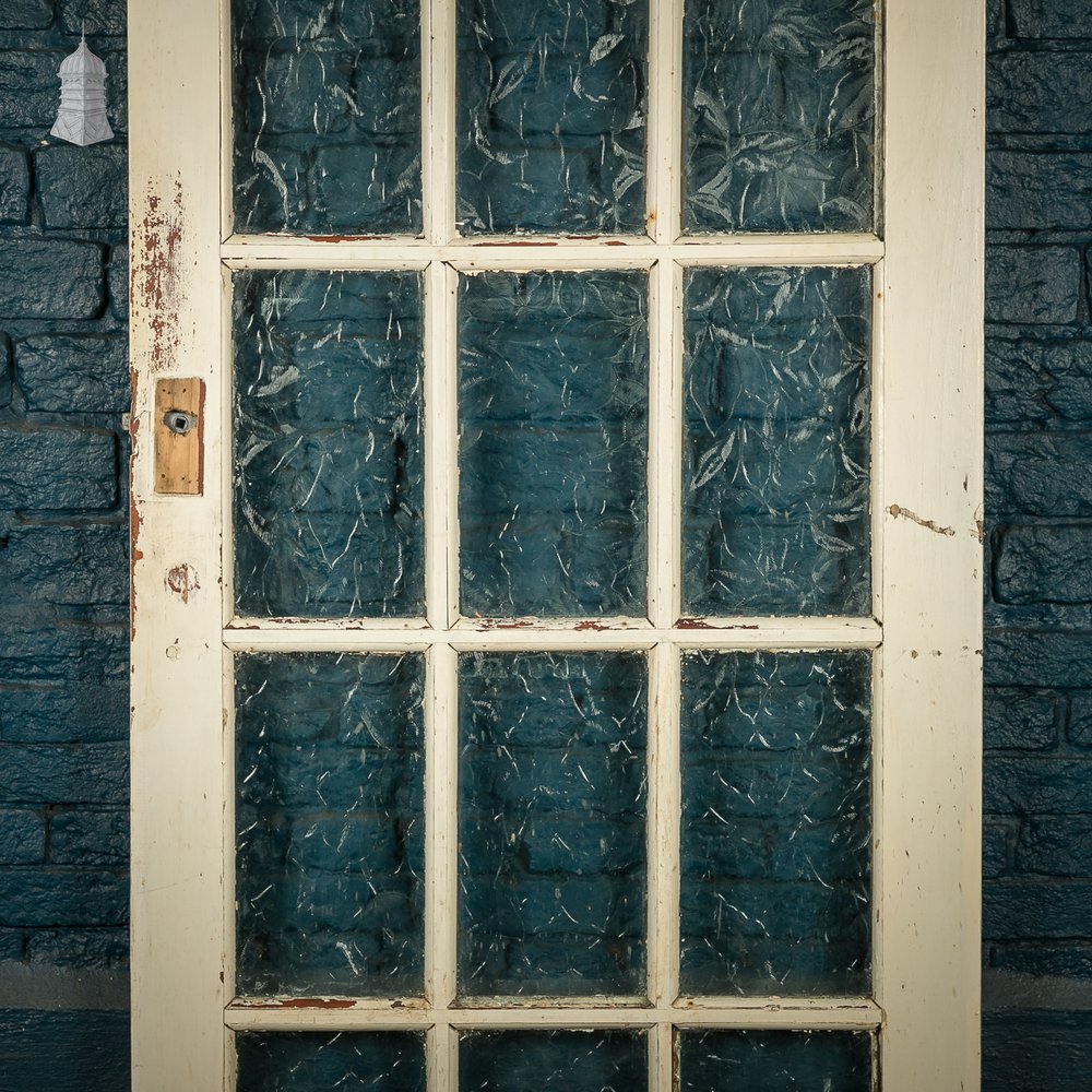 Glazed Patio Door – Distressed White Pine