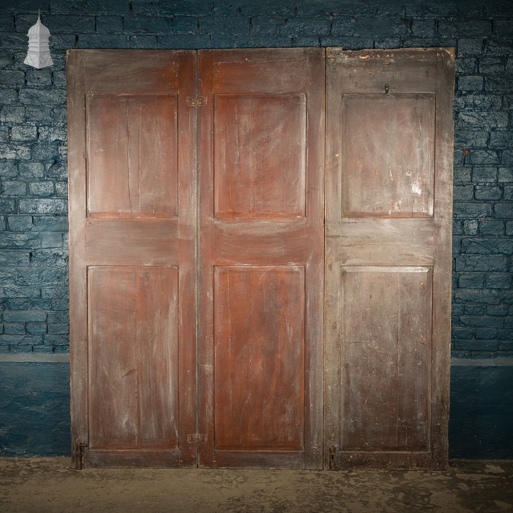 Tri-Fold Wooden Shutters, Two-Panel Design, Rustic Room Divider