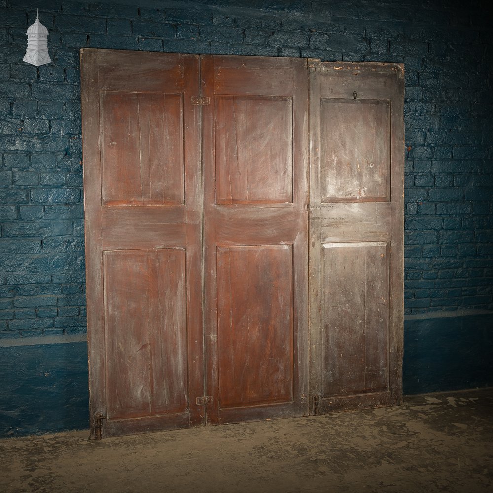 Tri-Fold Wooden Shutters, Two-Panel Design, Rustic Room Divider