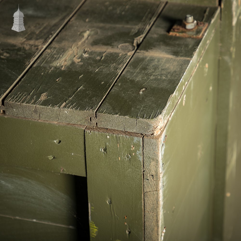 Large Green Painted Aircraft Parts Shipping Crate Reclaimed From a Norfolk RAF Base