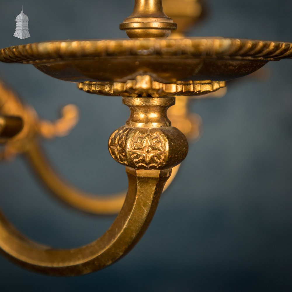 Antique Brass Twelve Light Candle Chandelier