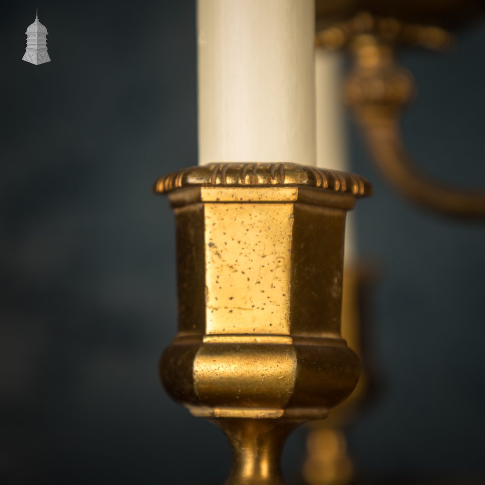 Antique Brass Twelve Light Candle Chandelier