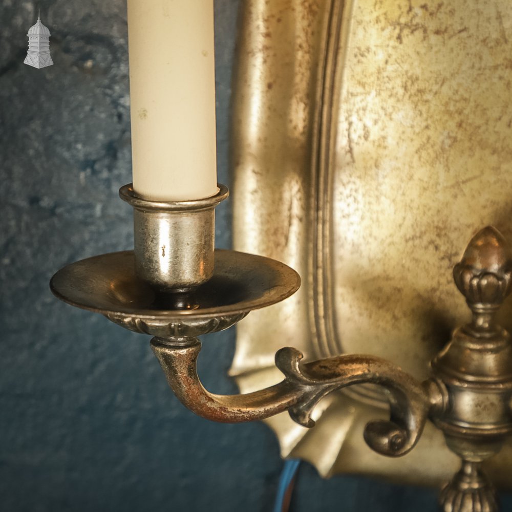 Pair of Two Arm Wall Sconces, Rewired