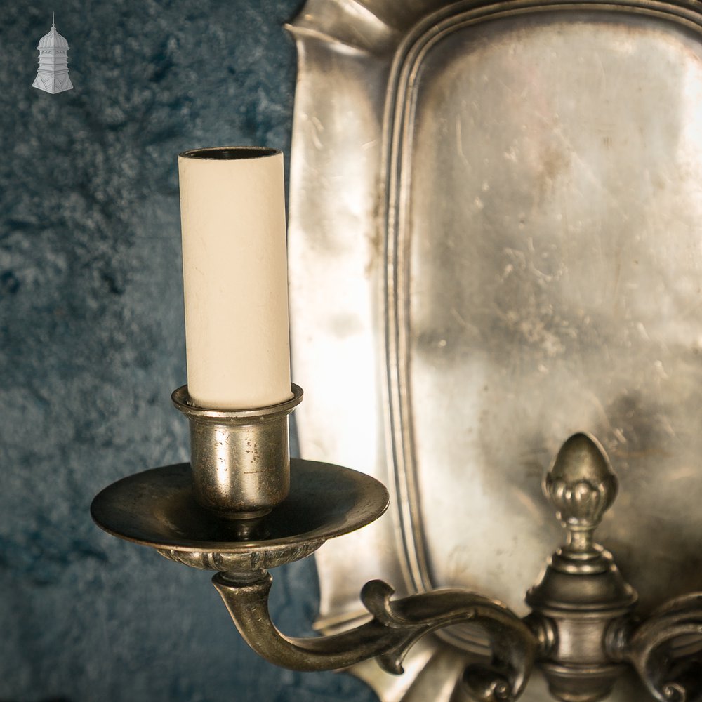 Pair of Two Arm Wall Sconces, Rewired