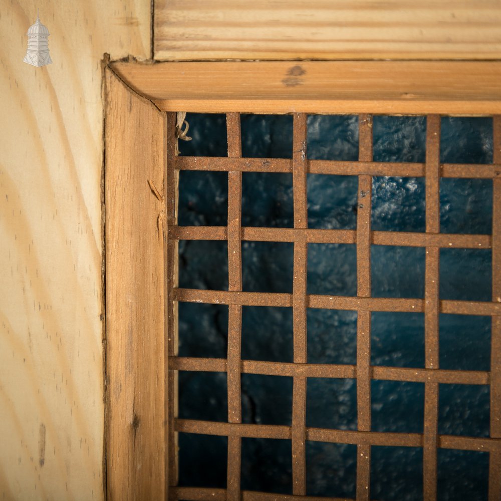 Mesh Cupboard Doors, Pair of 19th C Pine and Metal 2 Panel Doors
