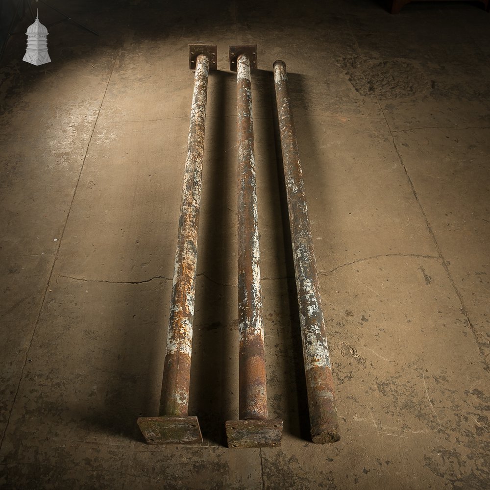 Cast Iron Pillars, 9 ft Tall - Columns Stanchions - Set of 5