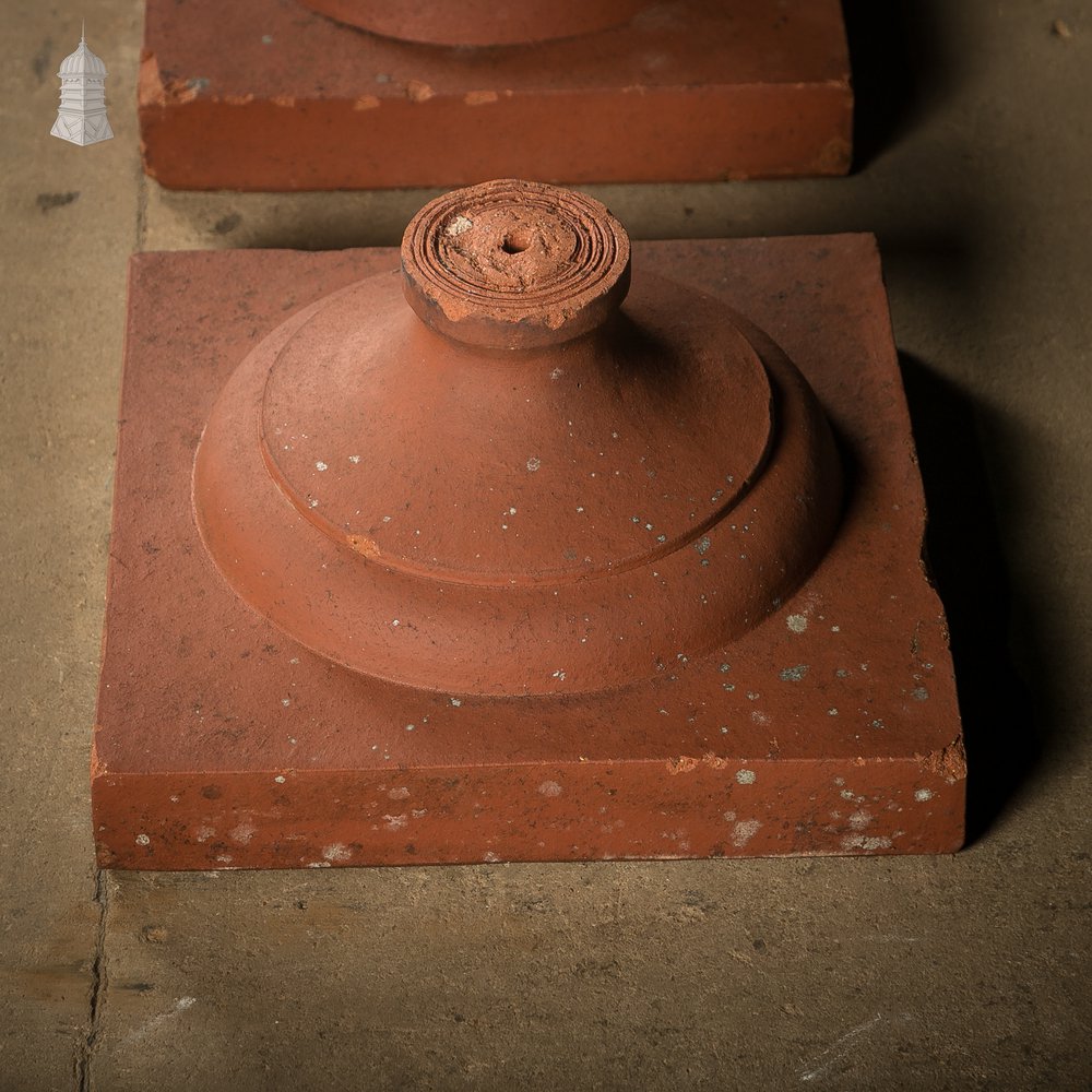 Terracotta Urn Bases, Pair of Pier Caps