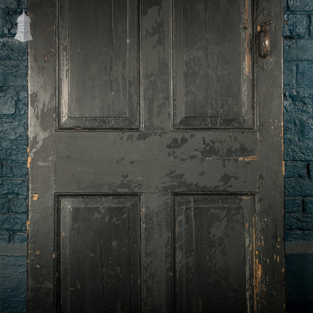 4-Panel Door, Suffolk Latch, Original Hinges