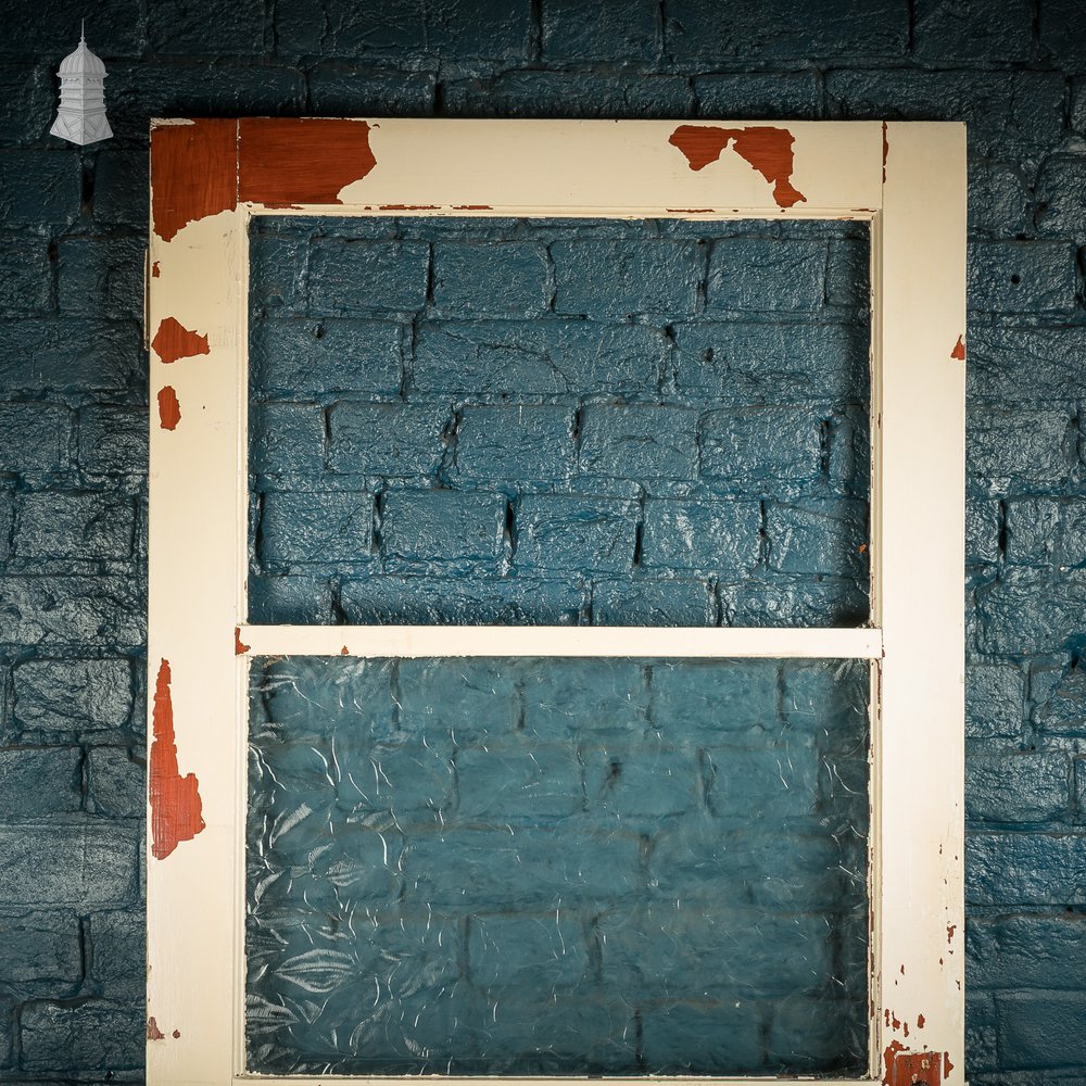 Reclaimed Glazed Door, 4 Panel, Distressed Paint