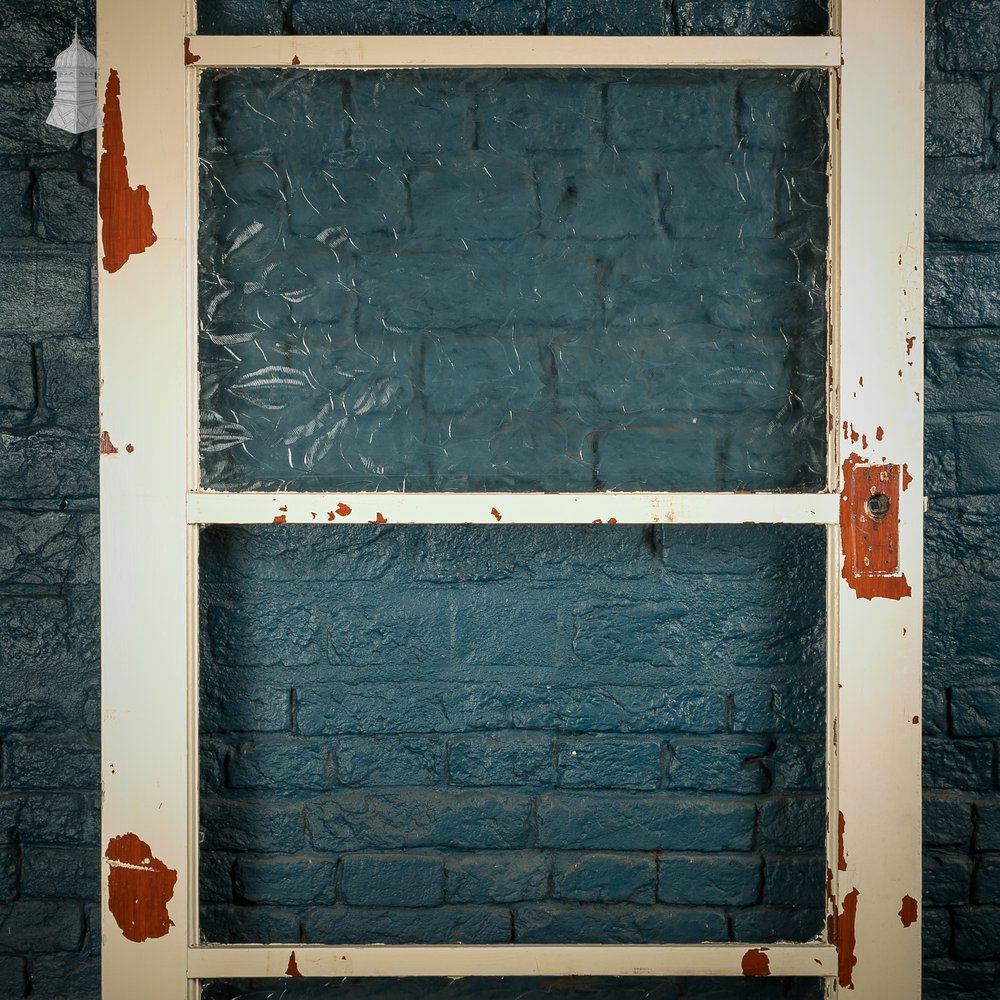 Reclaimed Glazed Door, 4 Panel, Distressed Paint
