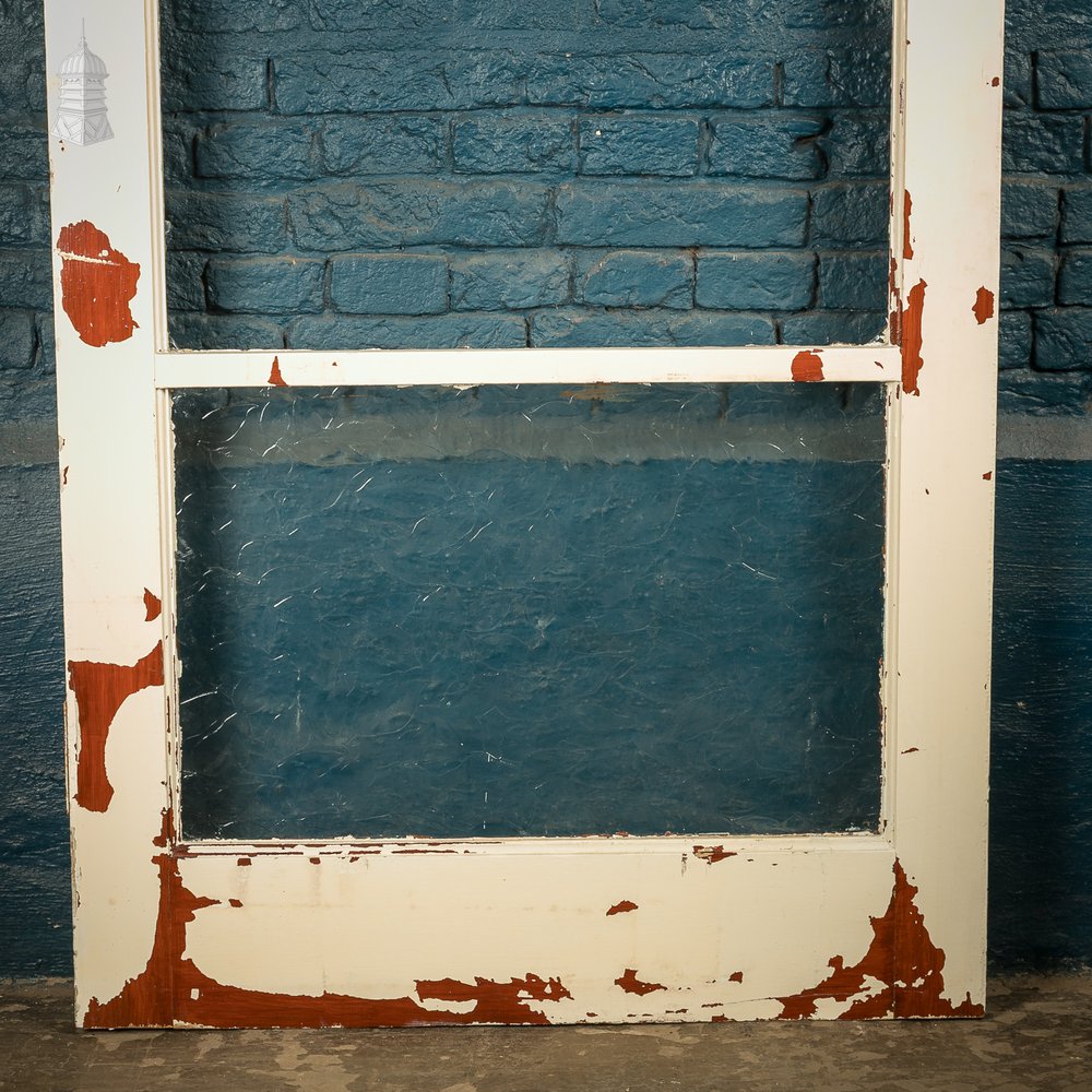 Reclaimed Glazed Door, 4 Panel, Distressed Paint