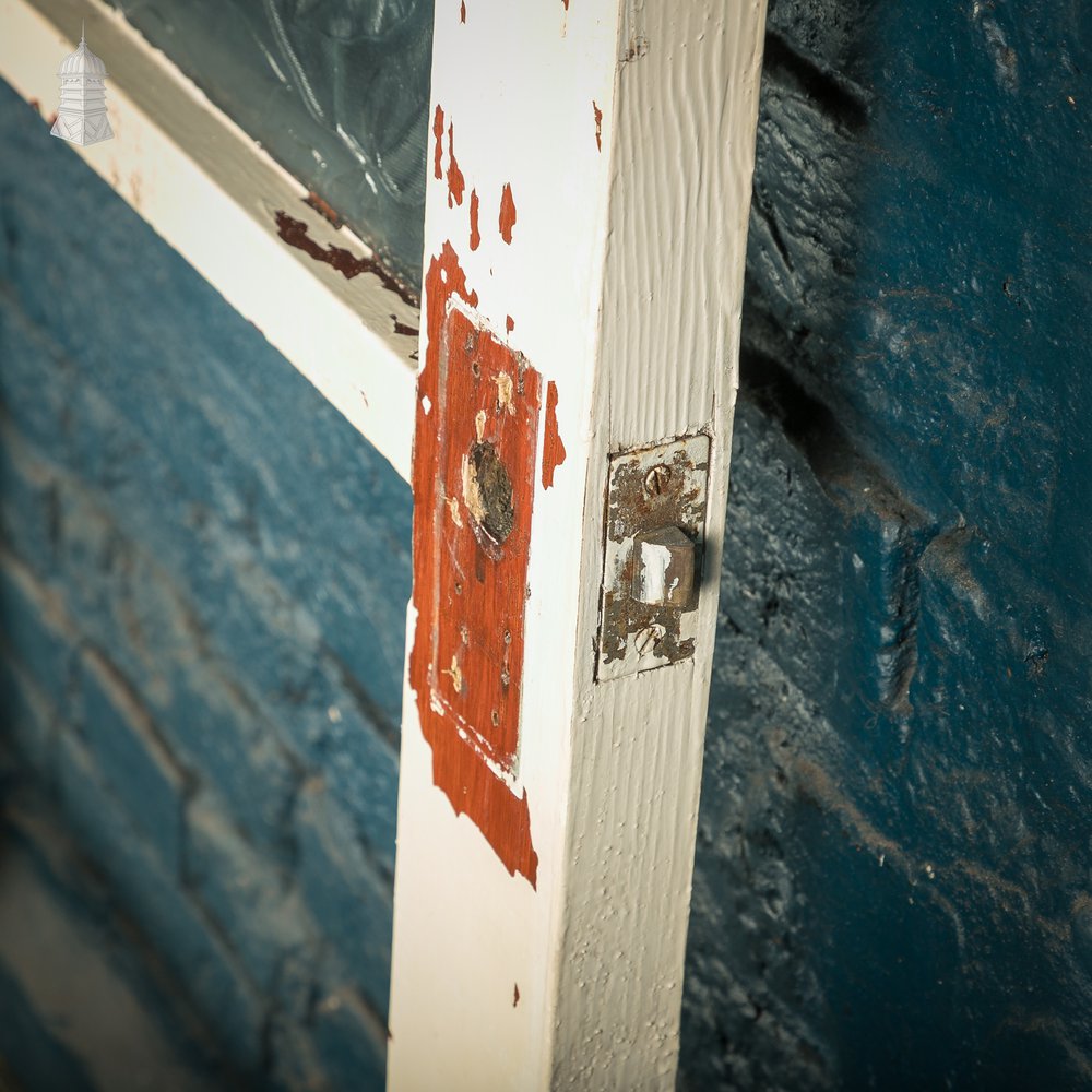 Reclaimed Glazed Door, 4 Panel, Distressed Paint