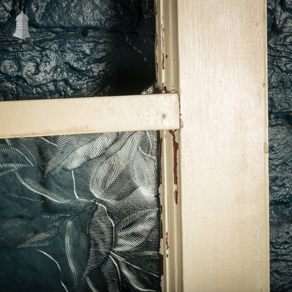 Reclaimed Glazed Door, 4 Panel, Distressed Paint