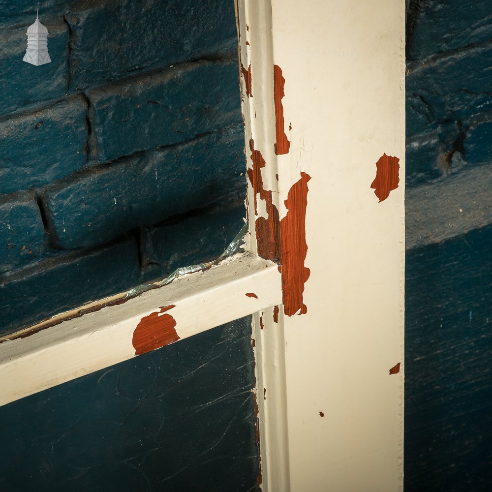 Reclaimed Glazed Door, 4 Panel, Distressed Paint