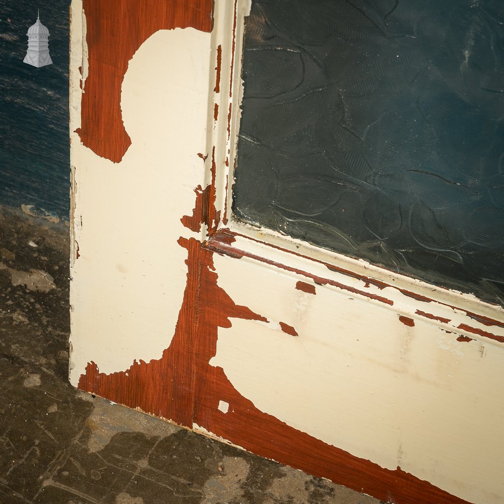 Reclaimed Glazed Door, 4 Panel, Distressed Paint