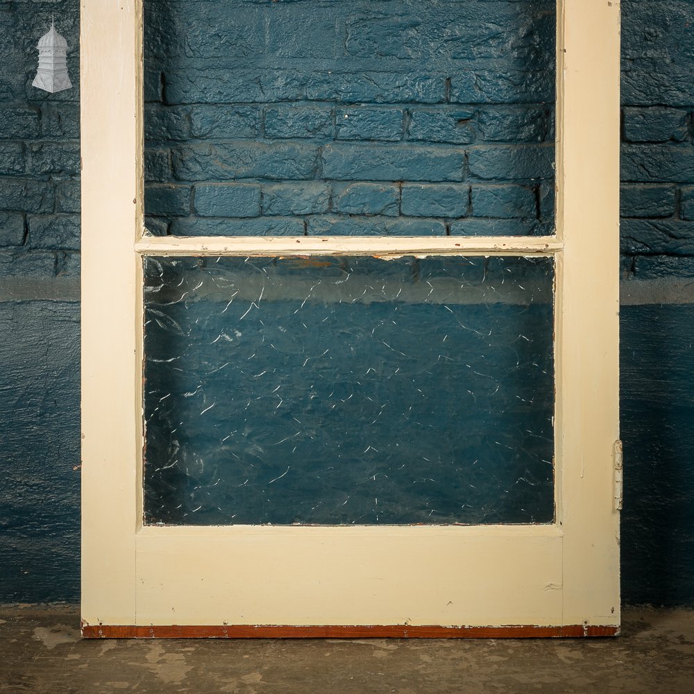 Reclaimed Glazed Door, 4 Panel, Distressed Paint