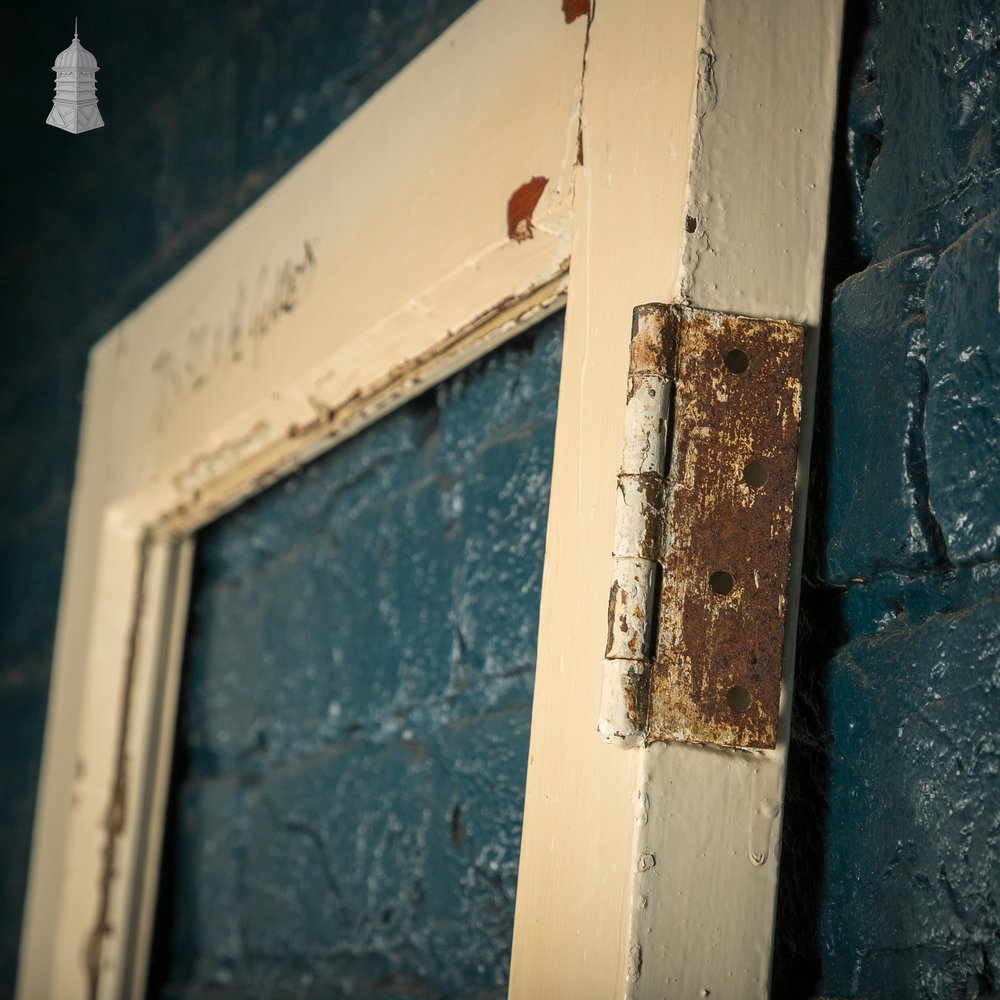 Reclaimed Glazed Door, 4 Panel, Distressed Paint