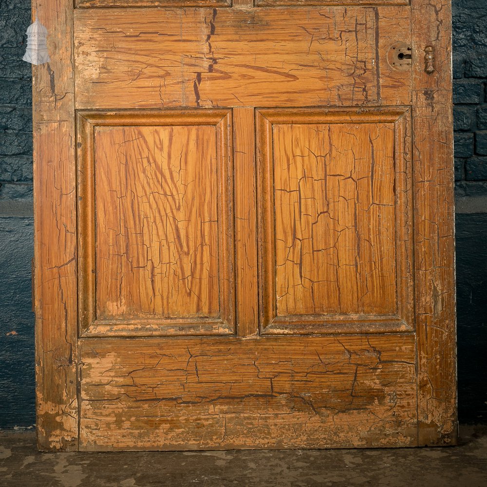 6-Panel Door, Faux Woodgrain & Distressed White Paint Finish
