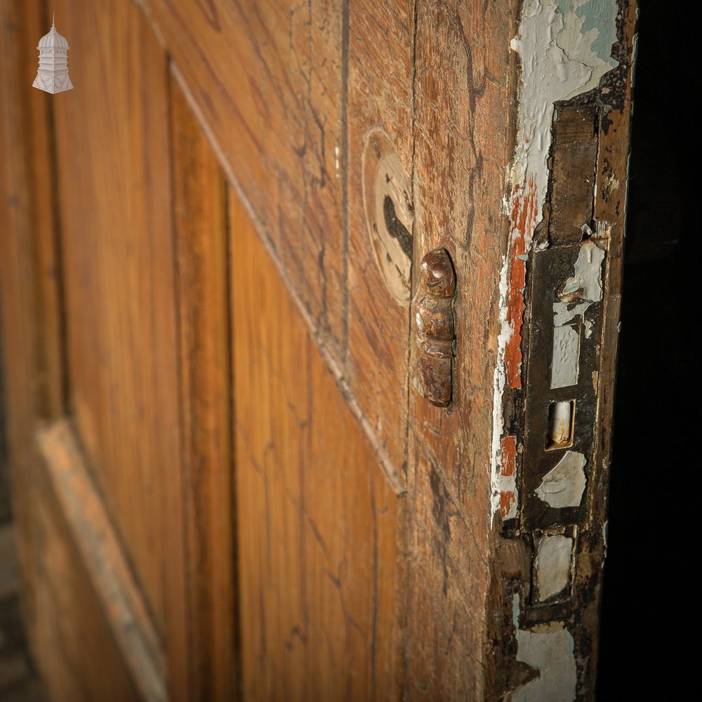 6-Panel Door, Faux Woodgrain & Distressed White Paint Finish