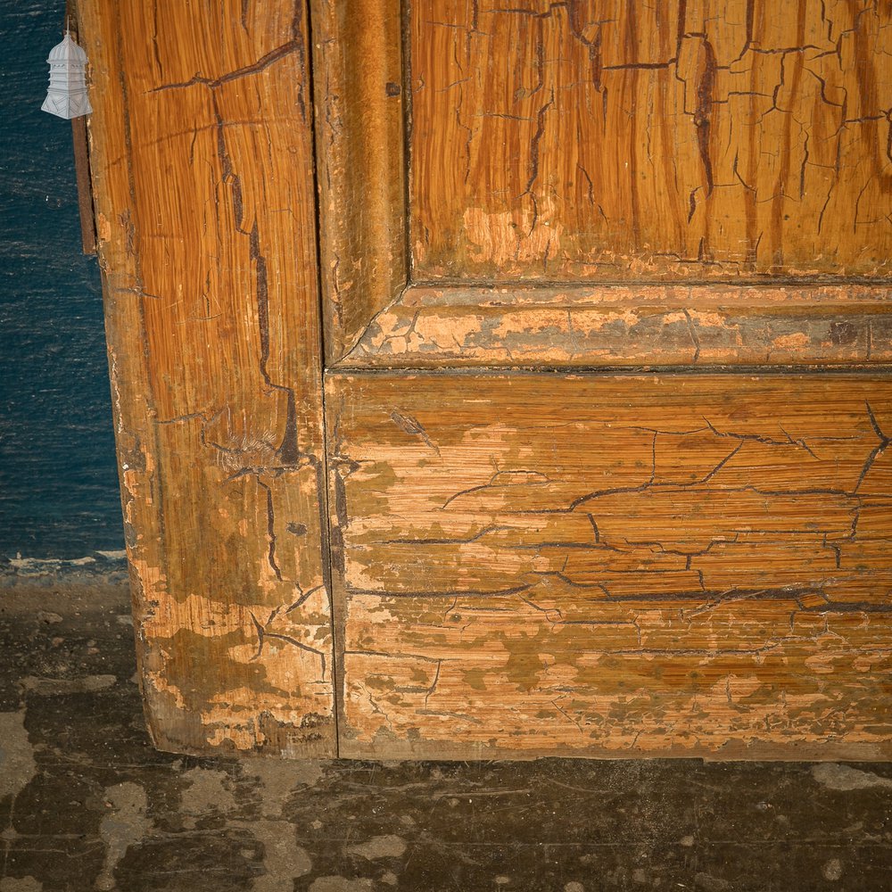 6-Panel Door, Faux Woodgrain & Distressed White Paint Finish