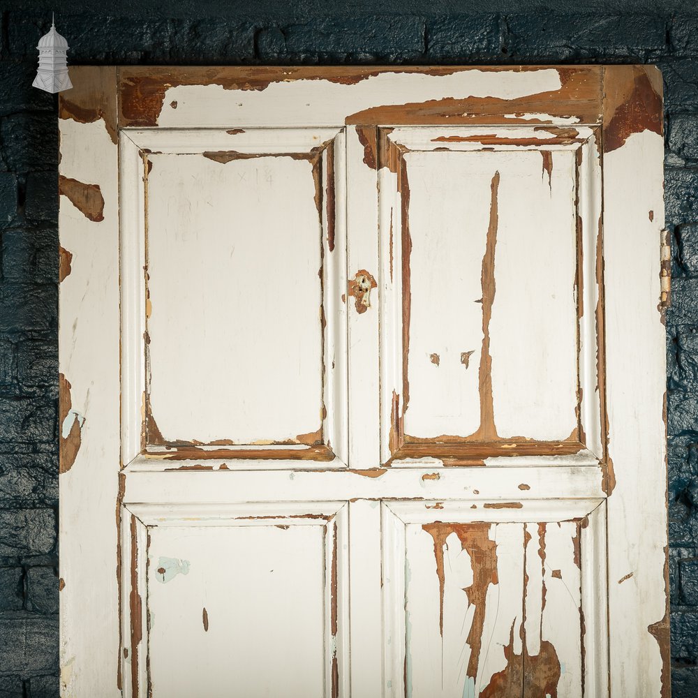 6-Panel Door, Faux Woodgrain & Distressed White Paint Finish