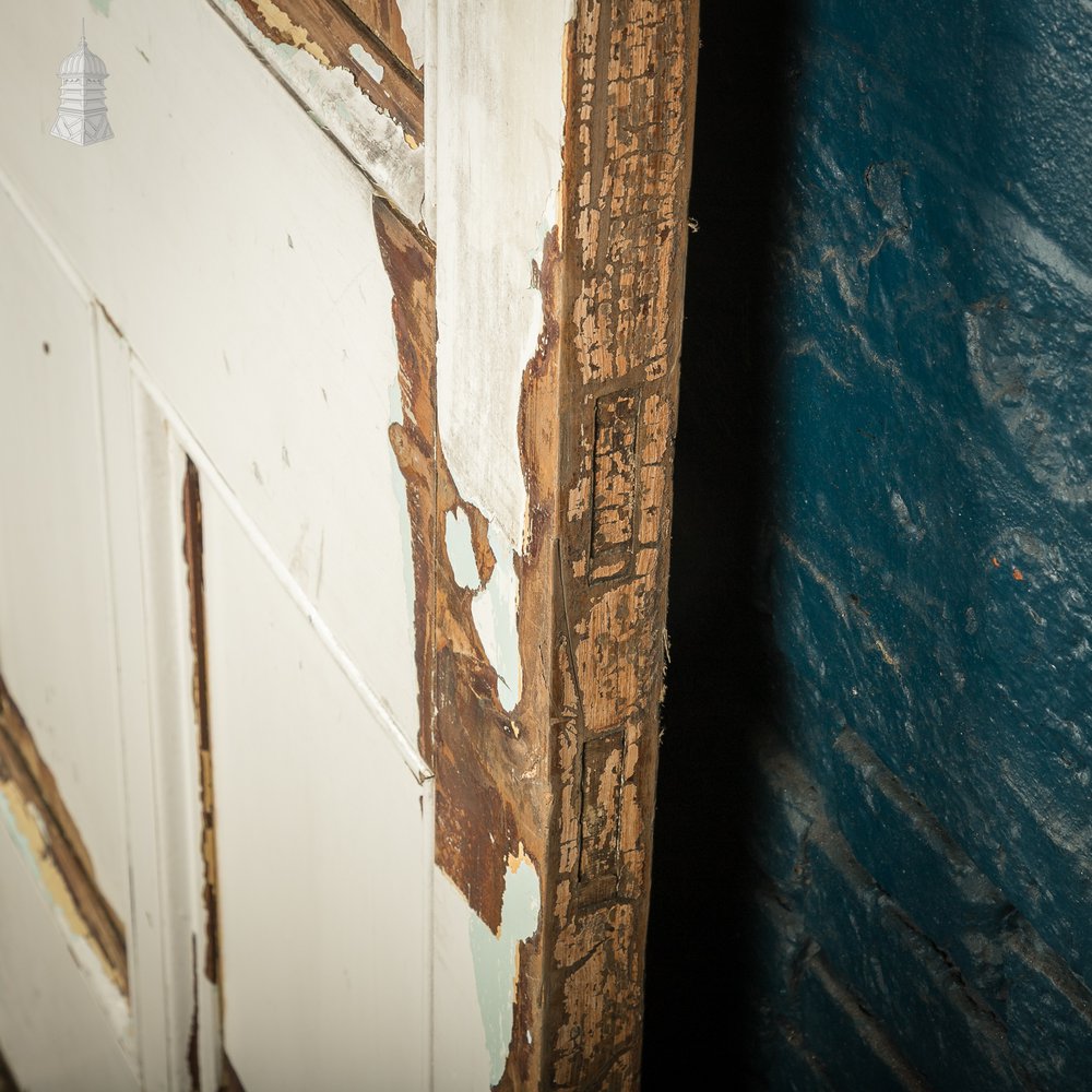6-Panel Door, Faux Woodgrain & Distressed White Paint Finish