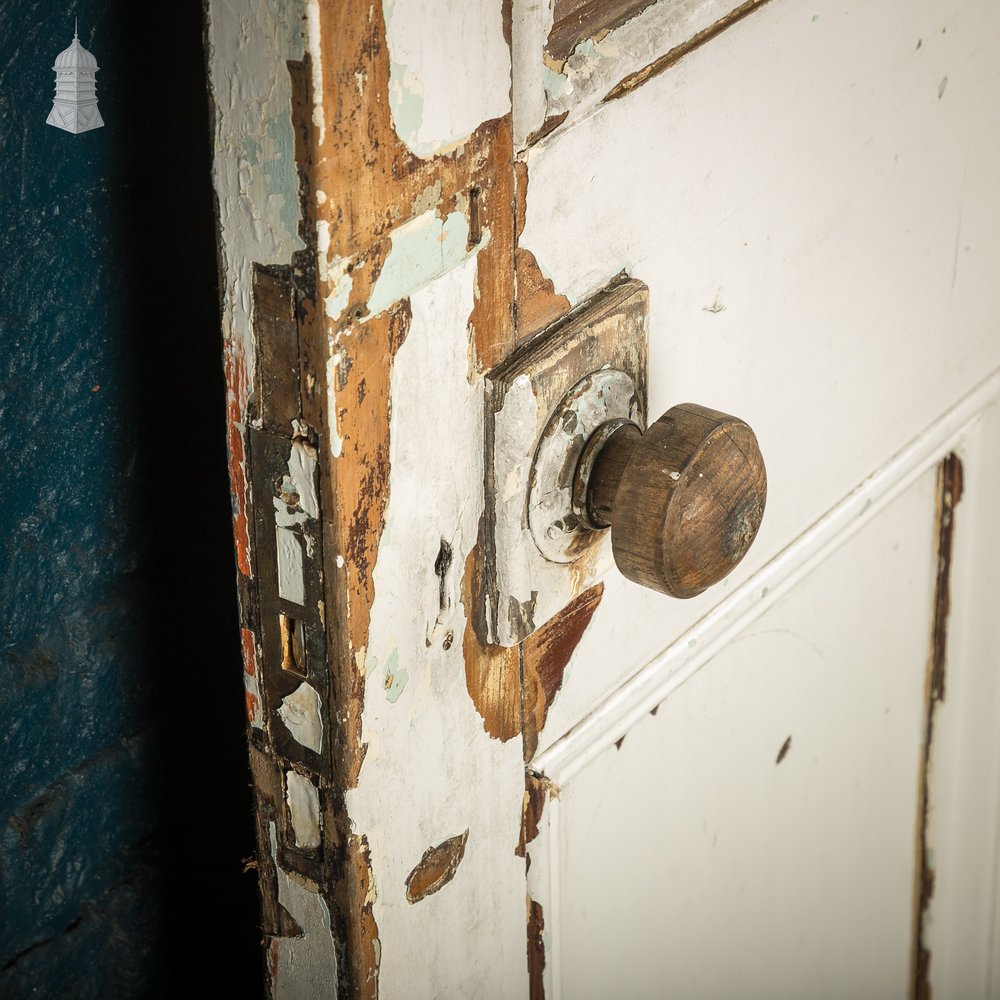 6-Panel Door, Faux Woodgrain & Distressed White Paint Finish