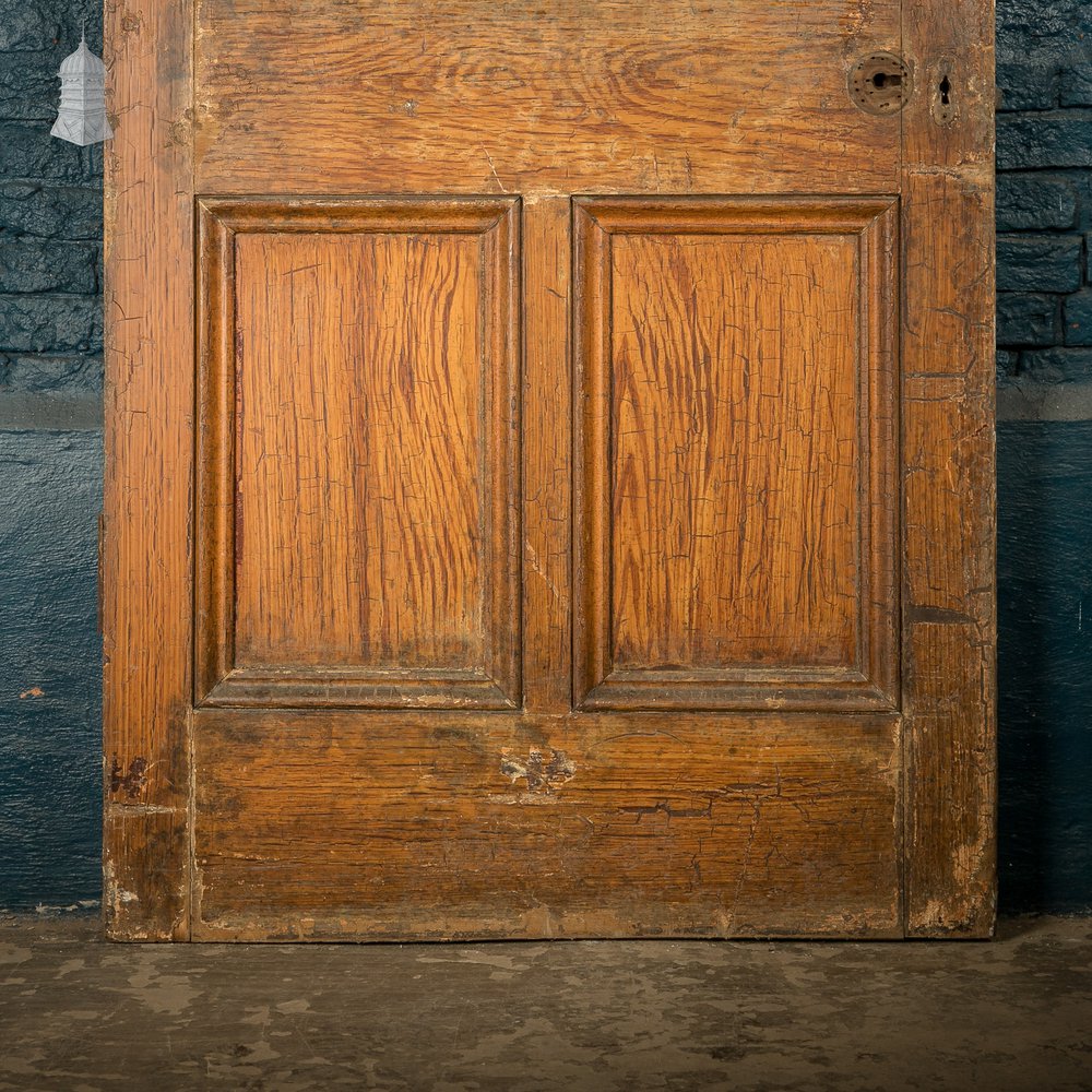 6-Panel Door, Faux Woodgrain & Distressed White Paint Finish