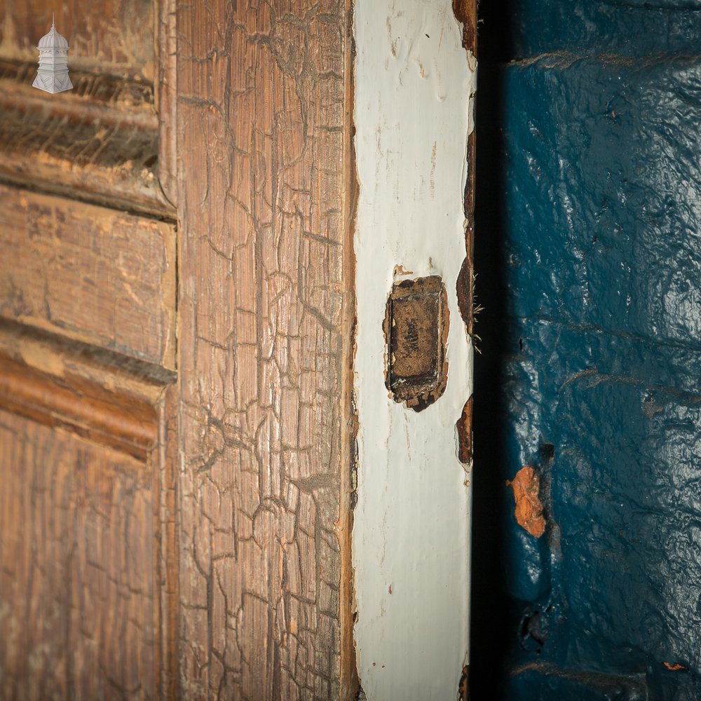 6-Panel Door, Faux Woodgrain & Distressed White Paint Finish