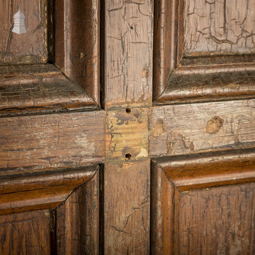 6-Panel Door, Faux Woodgrain & Distressed White Paint Finish