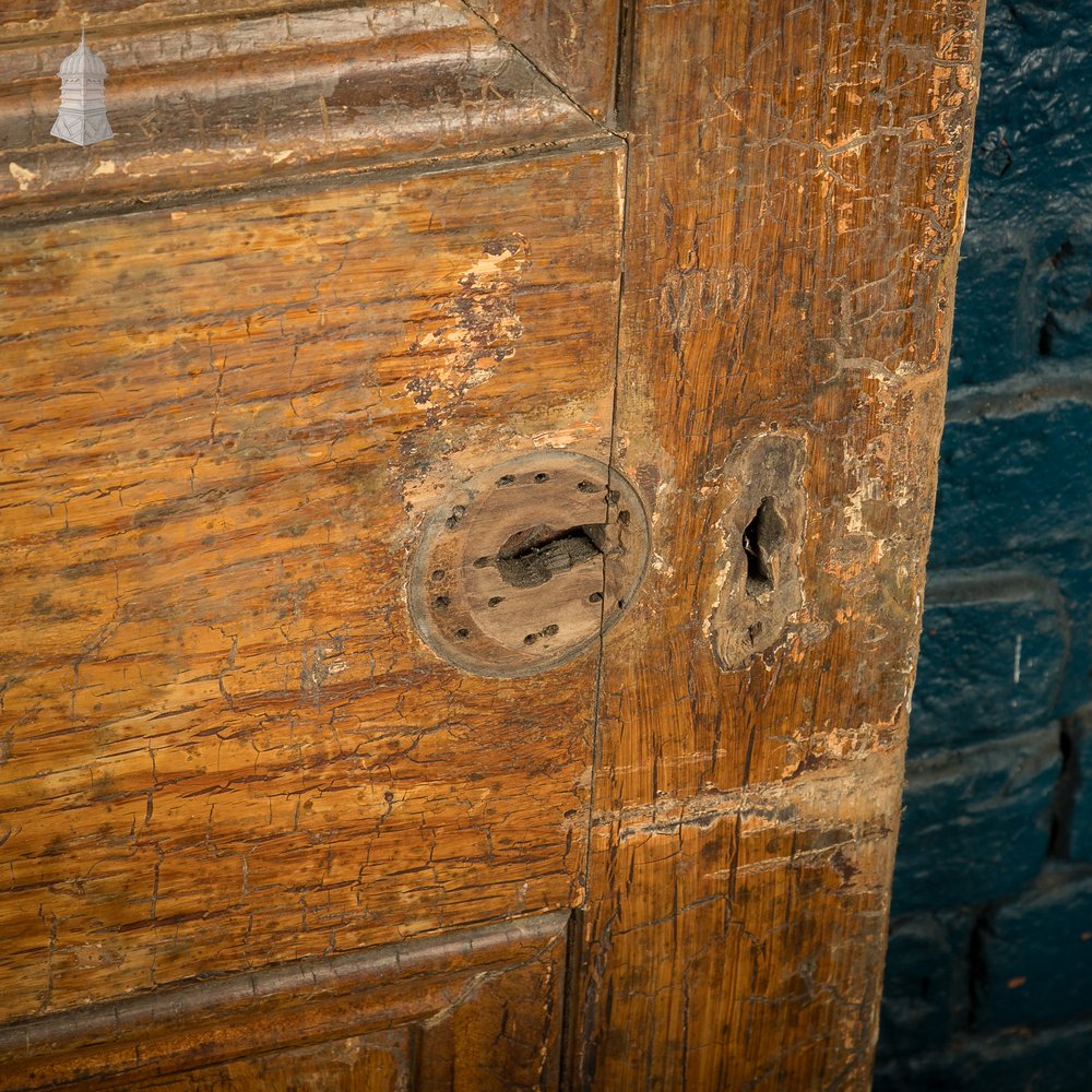 6-Panel Door, Faux Woodgrain & Distressed White Paint Finish
