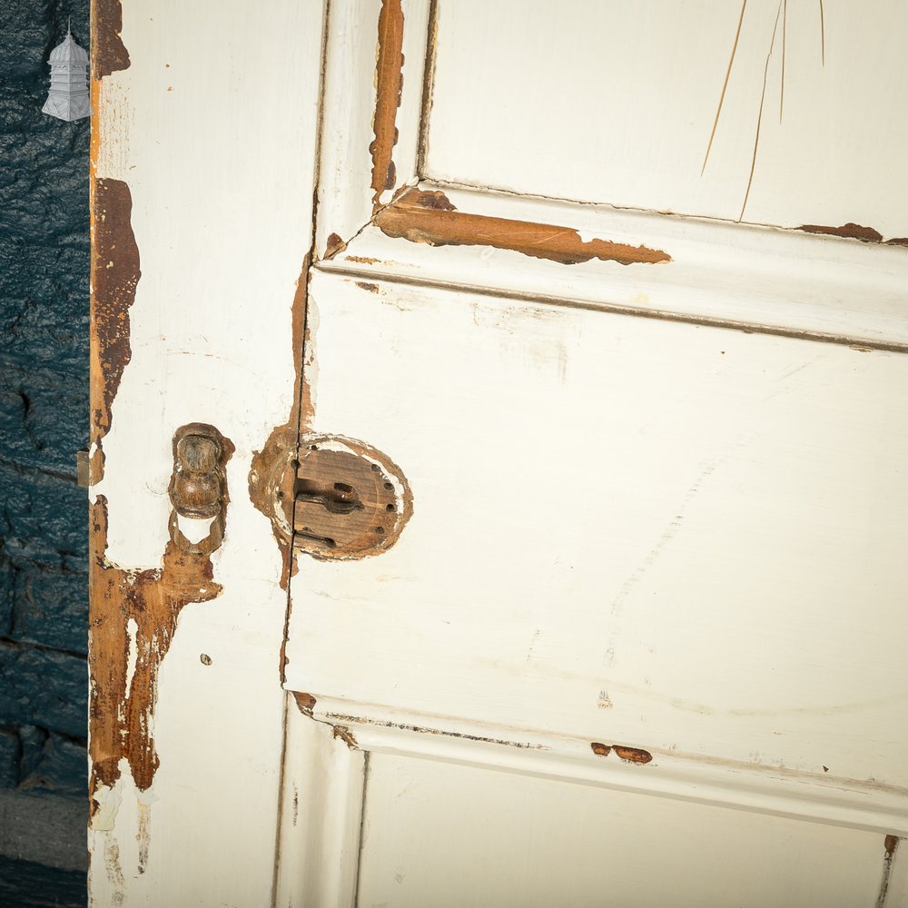 6-Panel Door, Faux Woodgrain & Distressed White Paint Finish