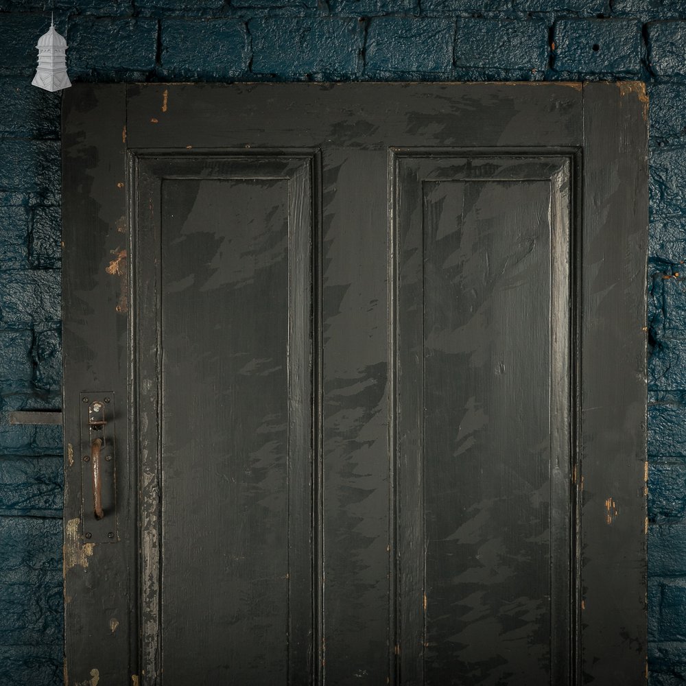 4-Panel Door, Distressed Black Painted Finish