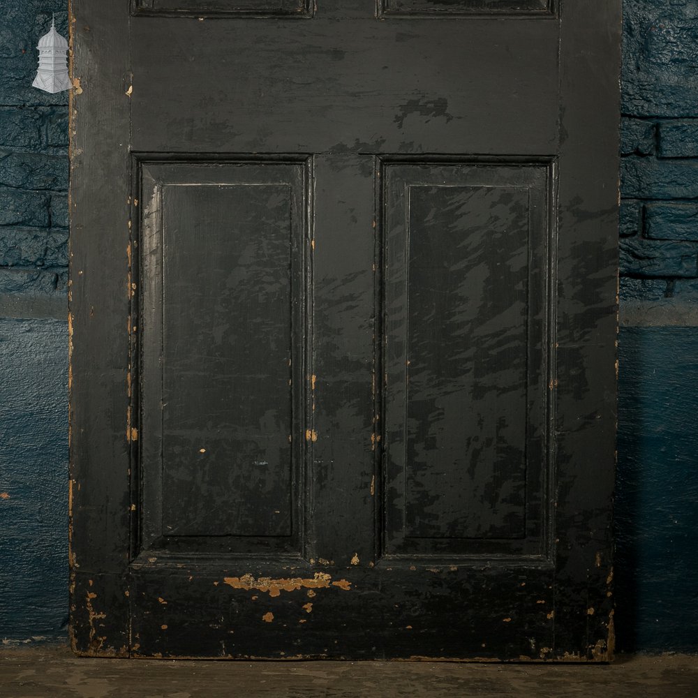 4-Panel Door, Distressed Black Painted Finish