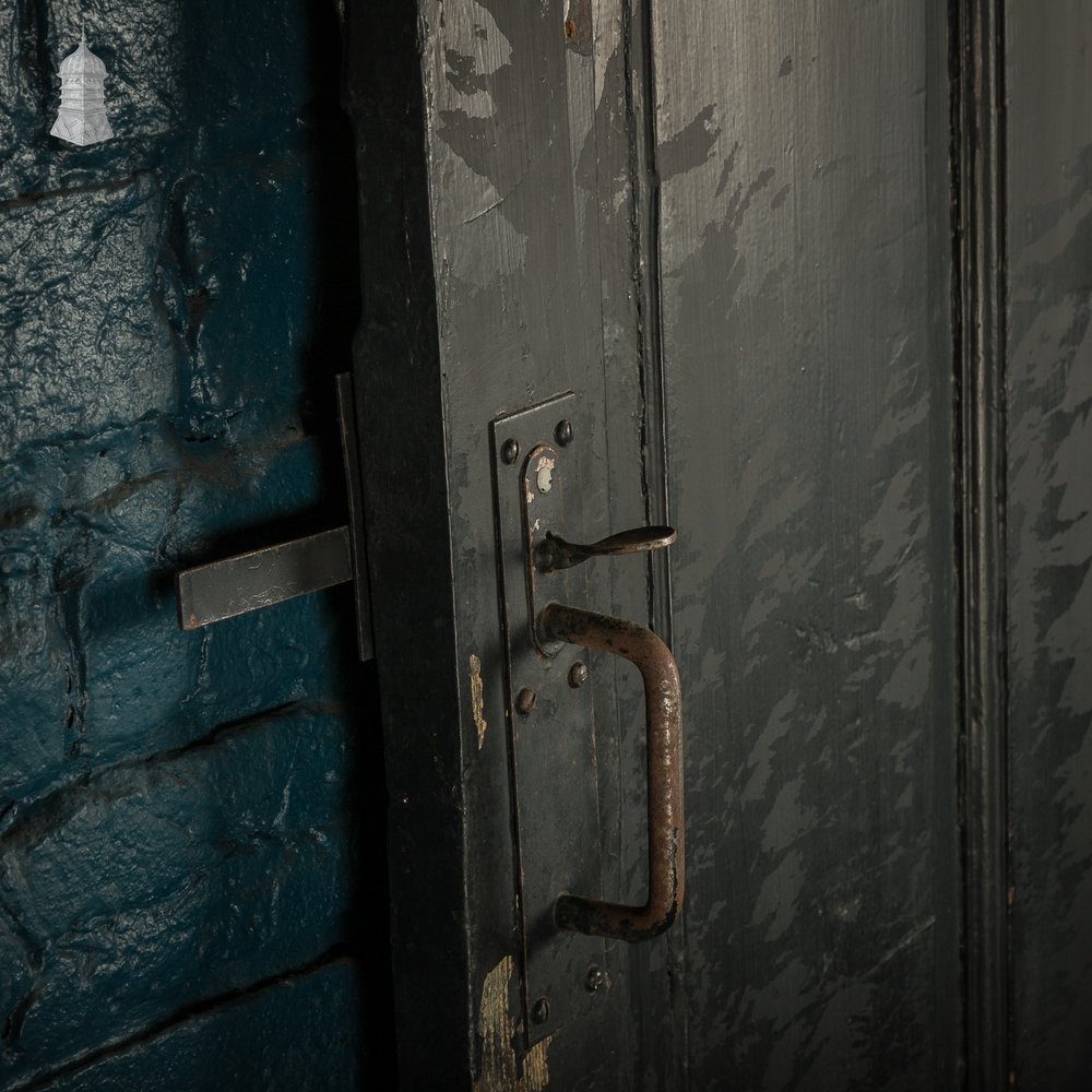 4-Panel Door, Distressed Black Painted Finish