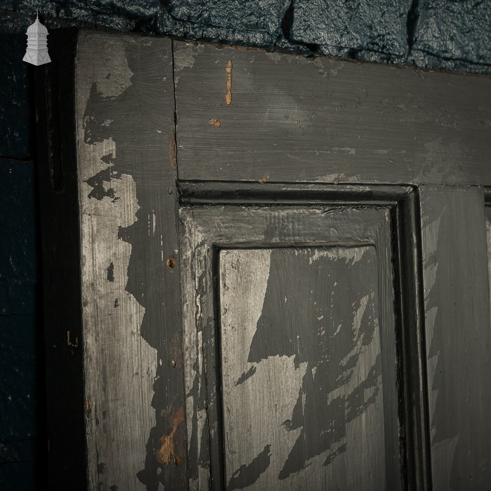 4-Panel Door, Distressed Black Painted Finish